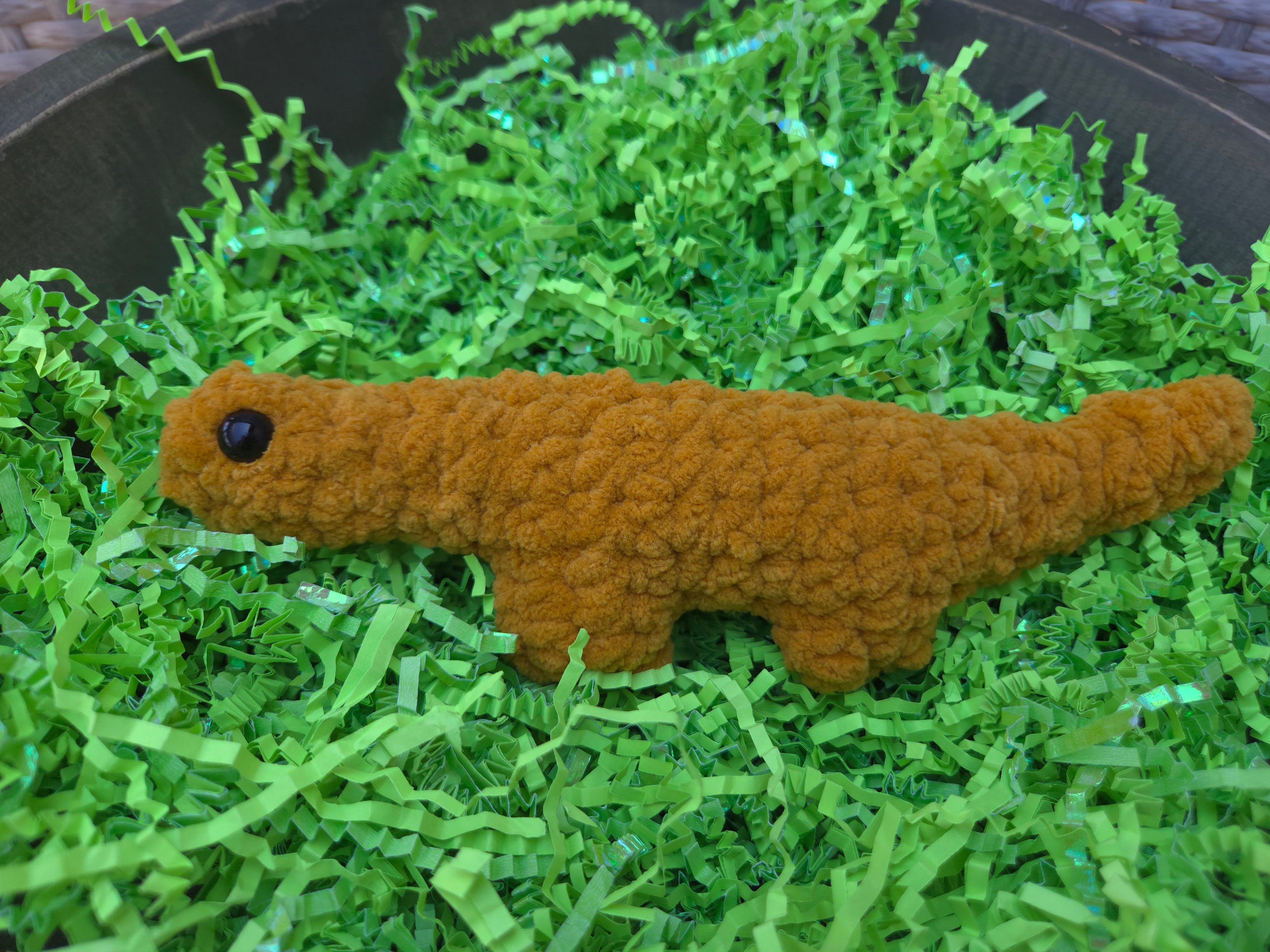 Crochet Dinosaur Nugget Plush – Handmade Dino Toy