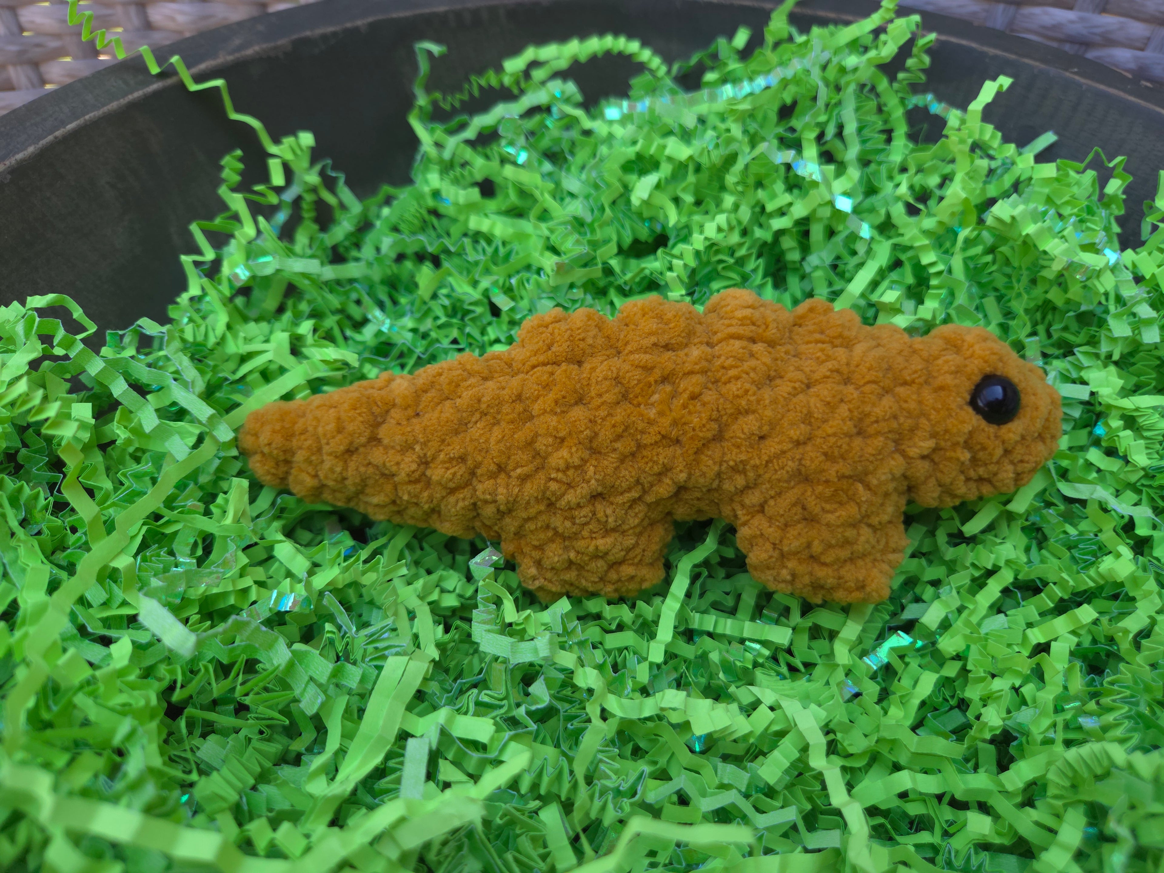 Crochet Dinosaur Nugget Plush – Handmade Dino Toy