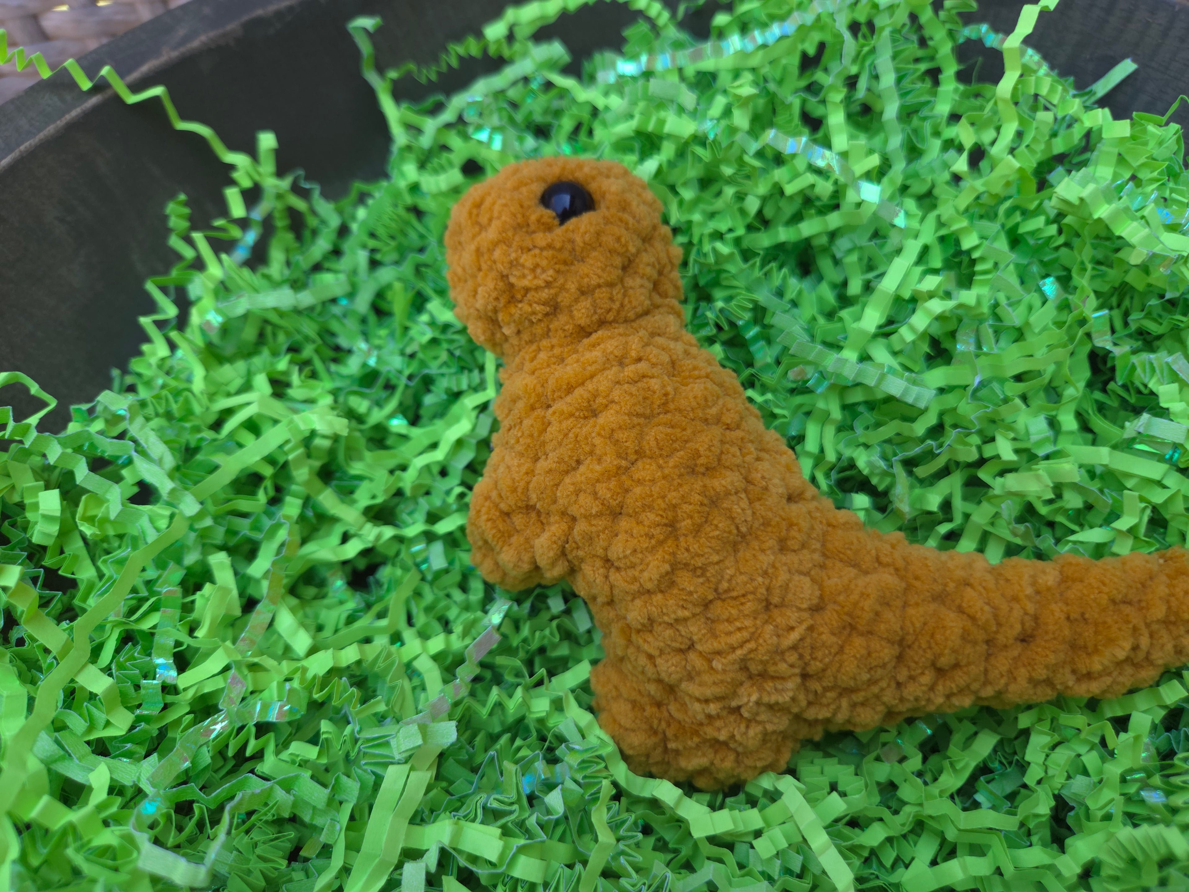 Crochet Dinosaur Nugget Plush – Handmade Dino Toy