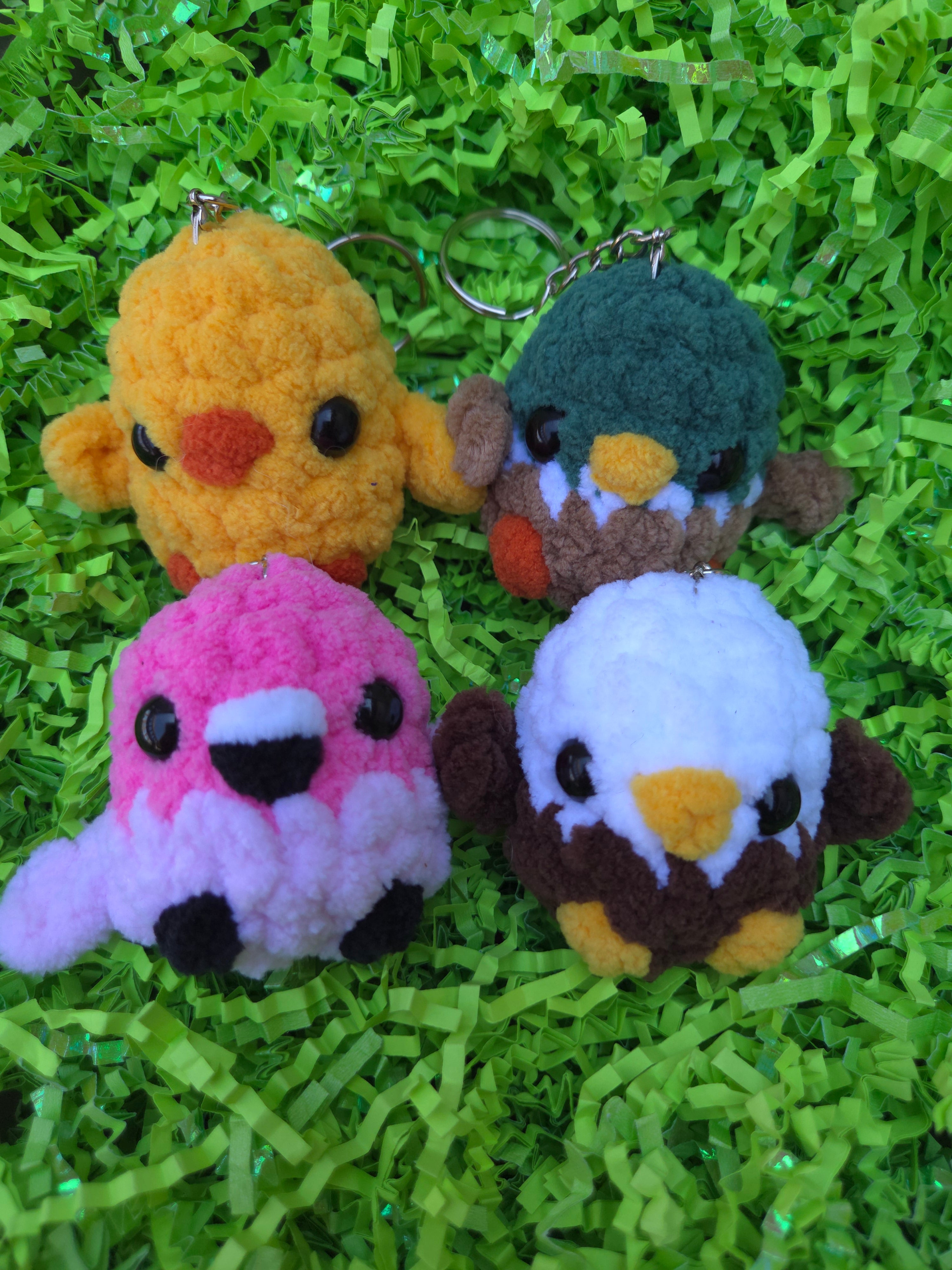 Mini Crochet Bird Keychain – Handmade Bird Charm