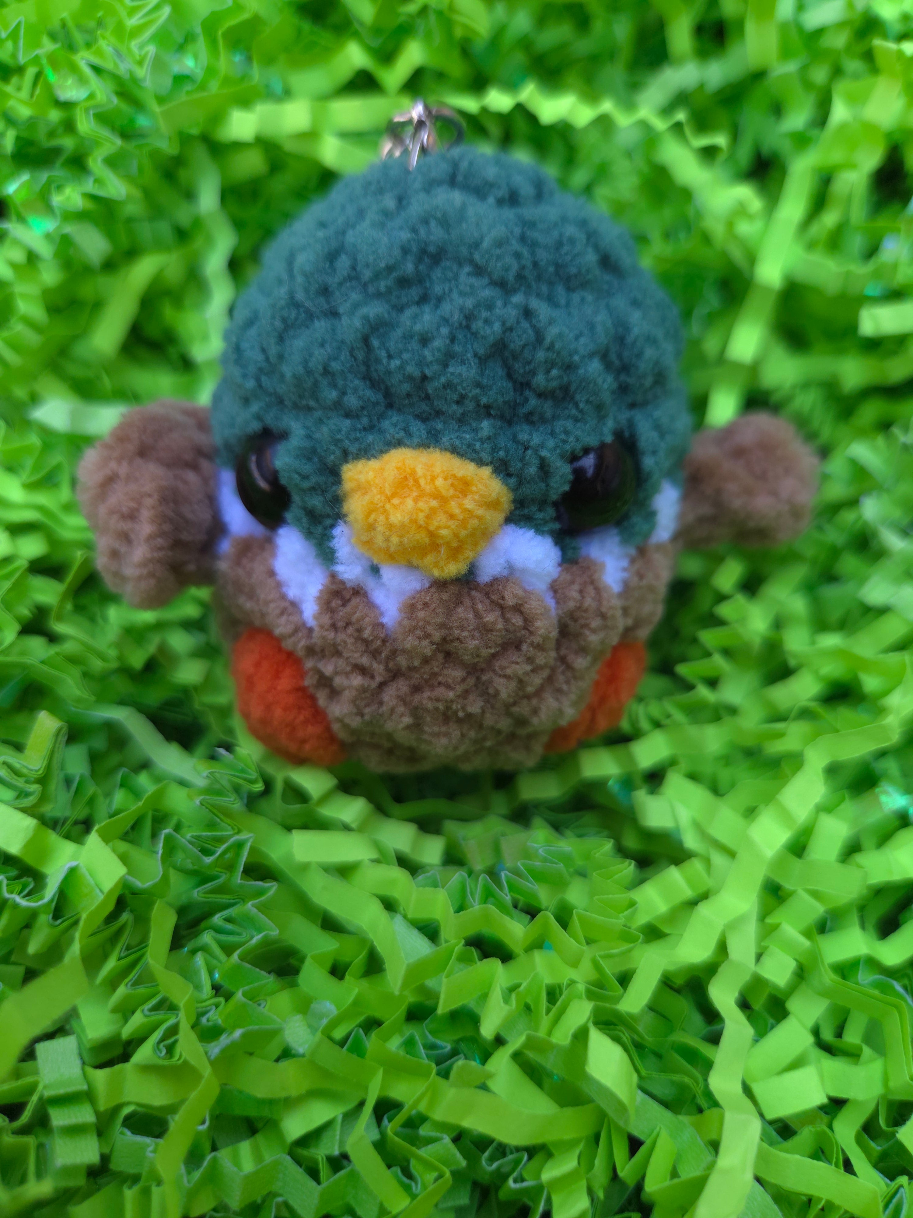 Mini Crochet Bird Keychain – Handmade Bird Charm