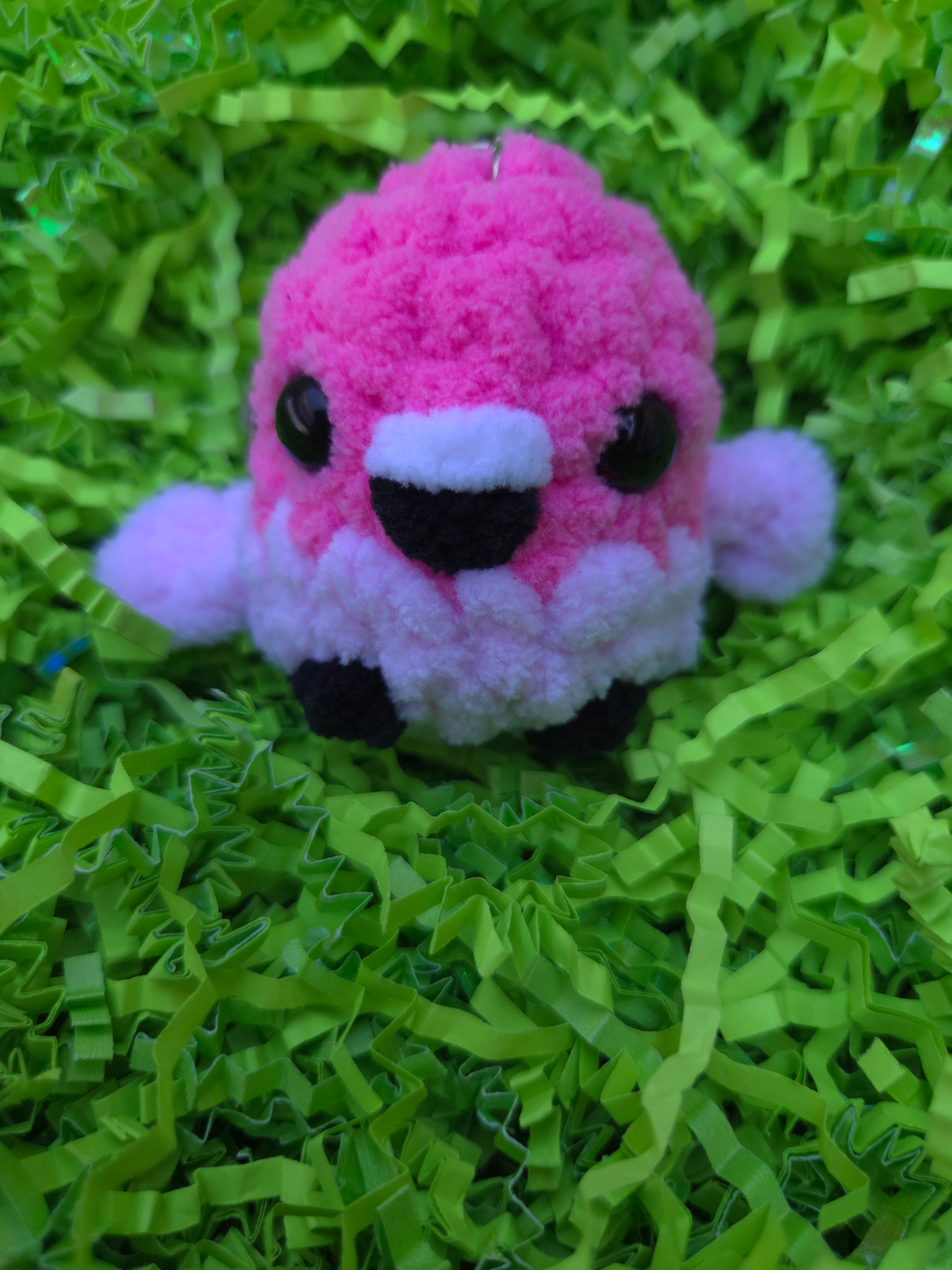 Mini Crochet Bird Keychain – Handmade Bird Charm